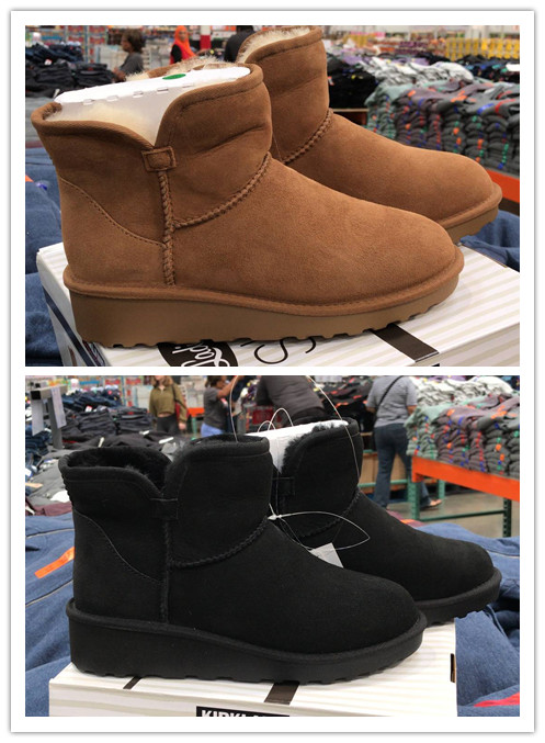 kirkland 柯克兰 2018冬季新款 女士纯色短靴厚底靴坡跟雪地靴-美国