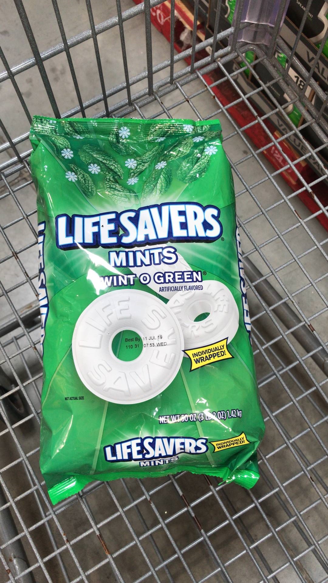 lifesavers wint-o-green 50oz lifesavers 温特格林环形薄荷糖 50oz
