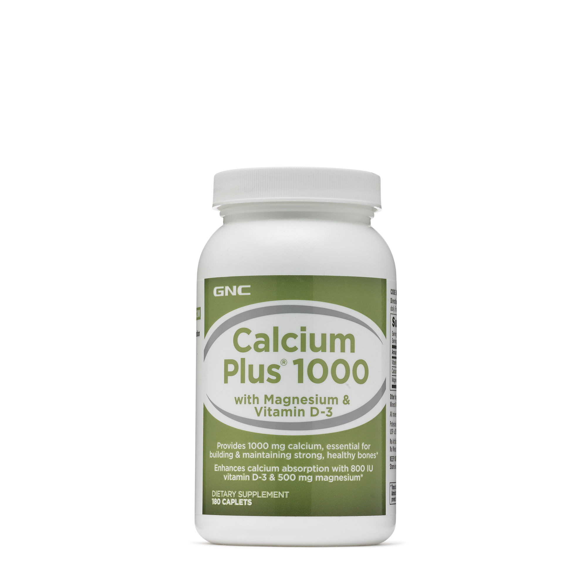 gnc calcium plus 1000 with magnesium & vitamin d-3 180 caplets