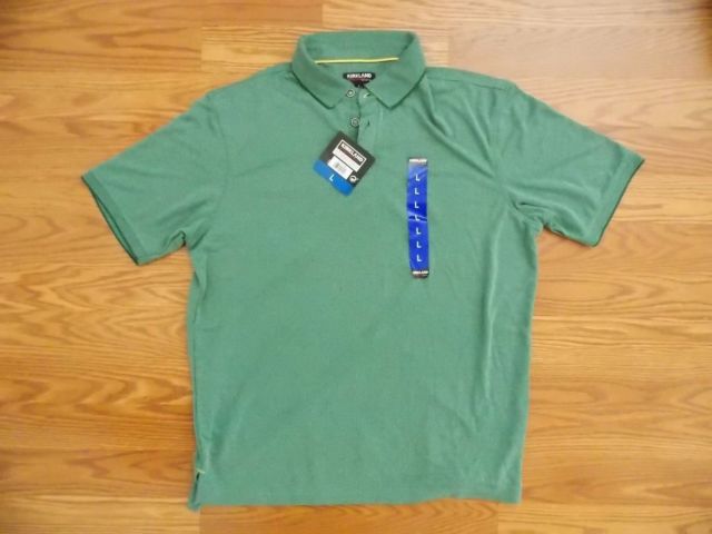 kirkland signature mens jacquard short sleeve s/s polo shirt