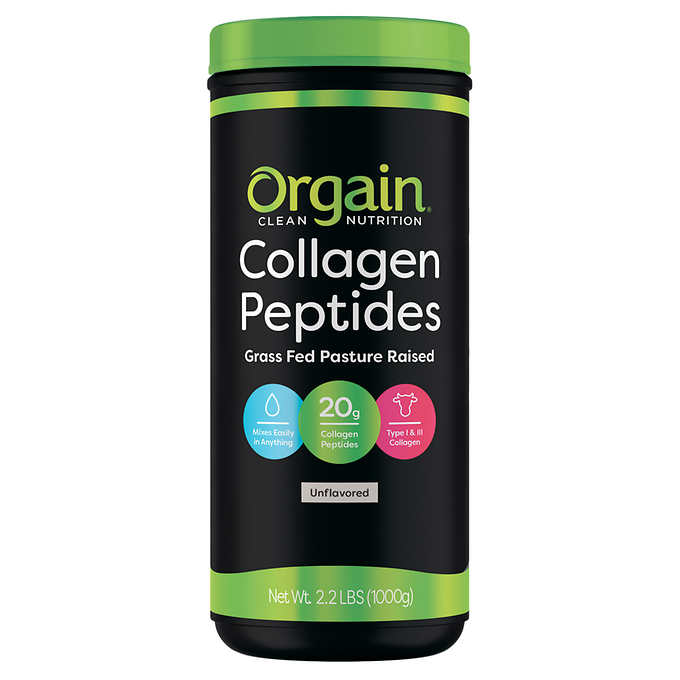 orgain collagen peptides unflavored, 2.2 lbs