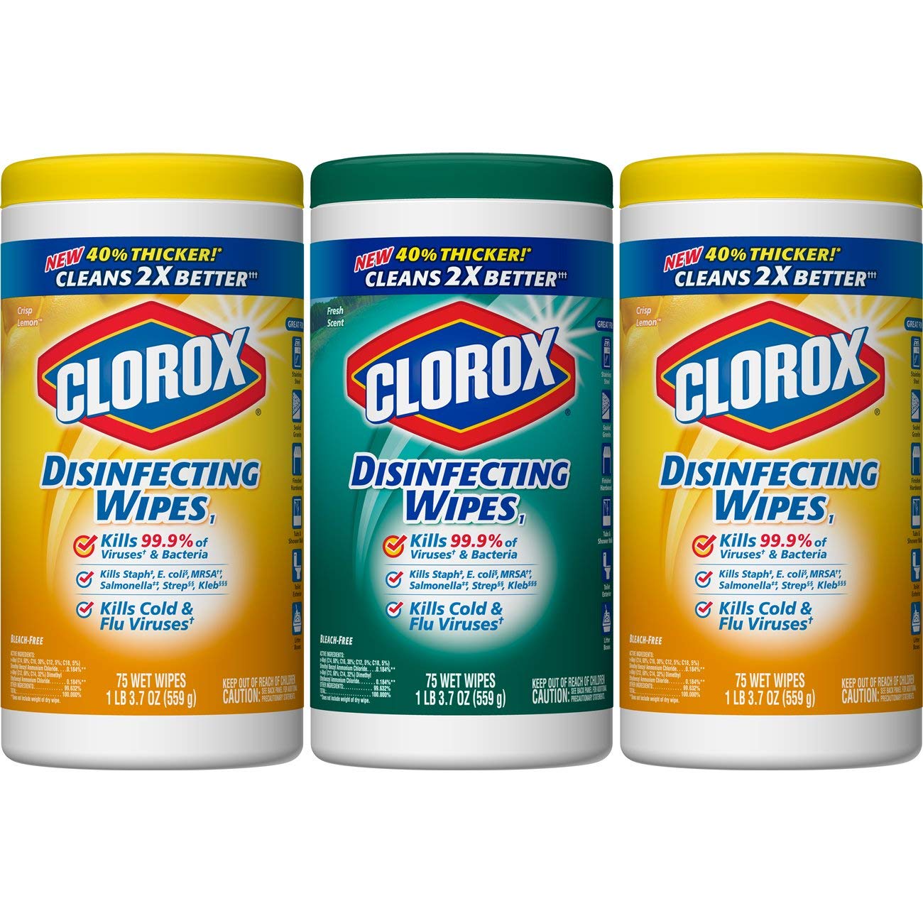 clorox disinfecting wipes value pack, bleach free