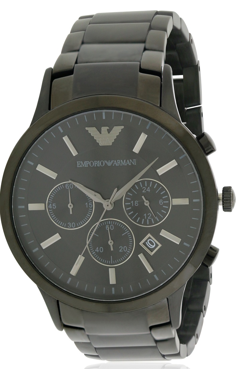 steel chronograph mens watch ar2453 emporio armani 阿玛尼 黑色
